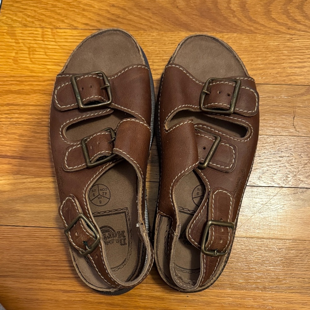 Dr. Martens Brown Leather Buckle Sandals